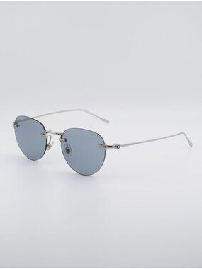 Montblanc MB0239S 001 Sunglasses Silver Square Frame, Grey Lenses